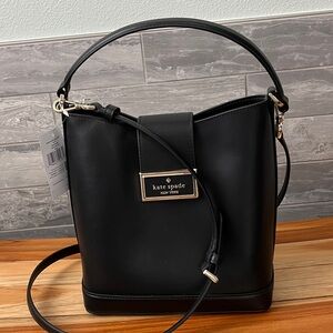 NWT Kate Spade Reegan Black Bucket Shoulder Bag